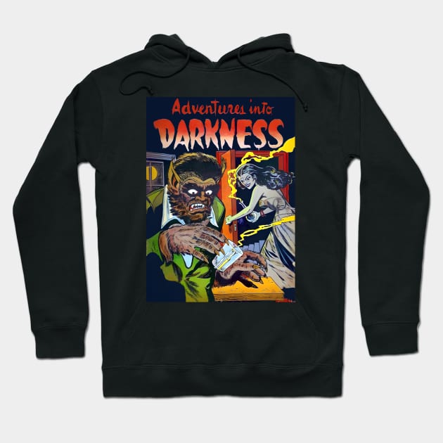 Adventure Into Darkness Vintage Comic Book Cover Art Hoodie by TooplesArt